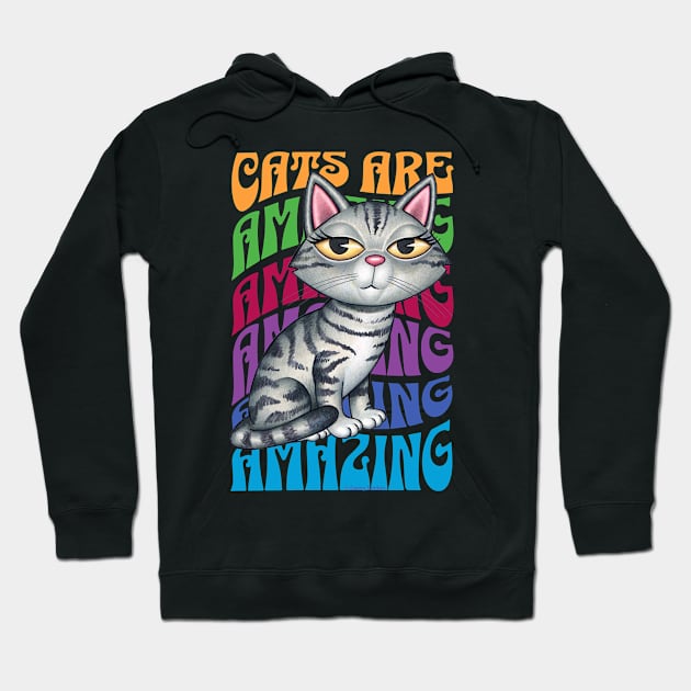 Gray Tabby Cats are Amazing Hoodie by Danny Gordon Art